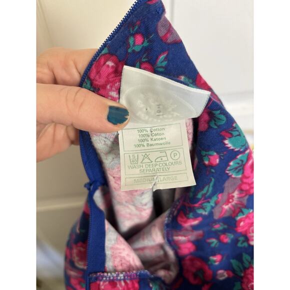 Vtg 80s Laura Ashley Floral Mock Neck Long Sleeve Top Size Medium/Large - Picture 4 of 6